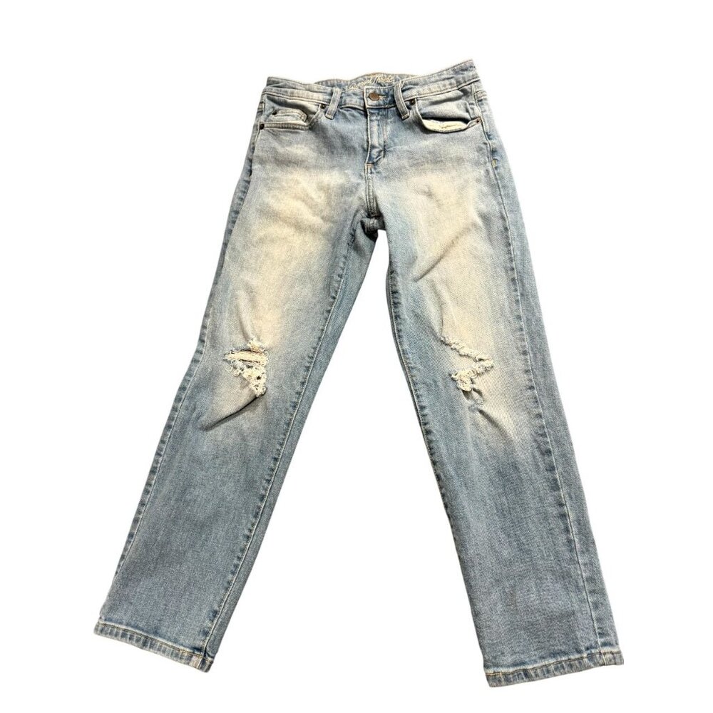 Universal Thread Tapered Leg Jeans Slim Fit Distressed Acid Wash Blue Size 4/27R